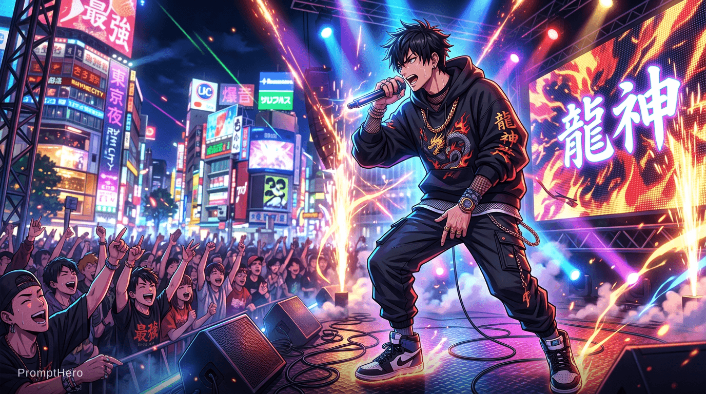 AI generated: Authentic japanis anime tyme rapper
