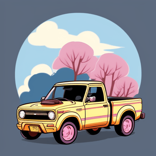 AI generated: cute stickers, style anime, two-dimensional, Detailed illustration of a Pickup , with country in the...