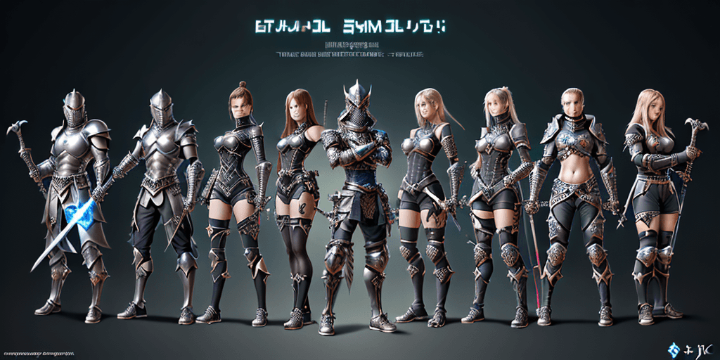AI generated: ultra-high-resolution, epic developers styled wielding weapons shaped like coding symbols and tools ...