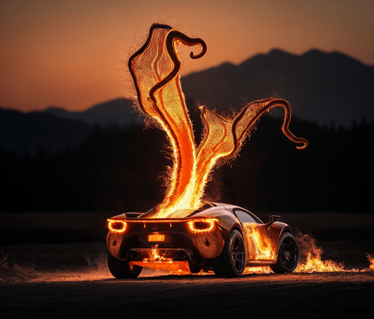 AI generated: 8k, uhd,depth of field,detailed,(burning, fire, flaming, hot, glowing),8k uhd,by Alessio Albi, dusty...