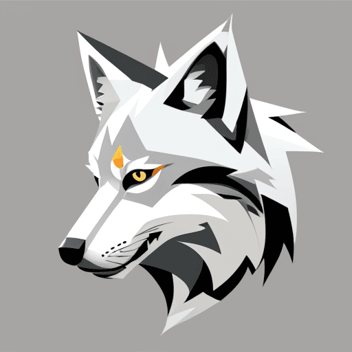 AI generated: wolf head vector logo, simple,  Adobe illustrator