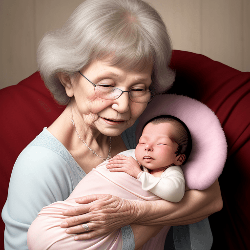 AI generated: grandma with newborn baby