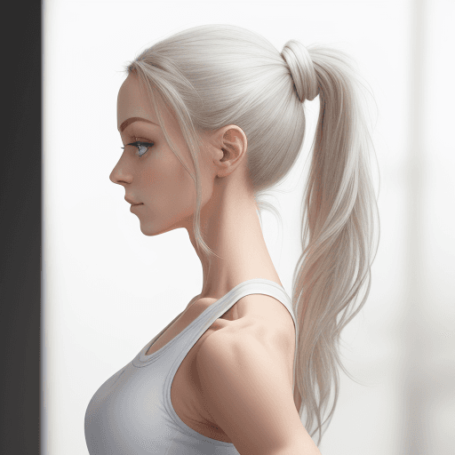 AI generated: skinny white yoga posture, yoga clothes, masterpiece_portrait, ponytail_hairstyle, leaning_forward,(...
