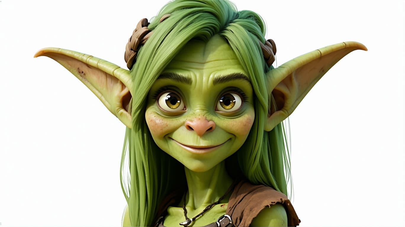 AI generated: cute goblin girl