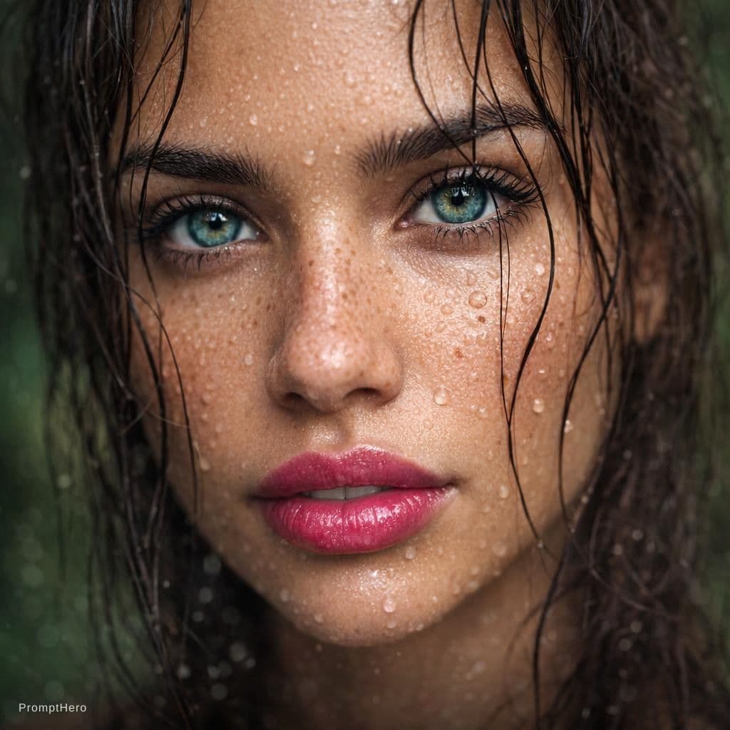 AI generated: {
  "subject": {
    "type": "female model",
    "expression": "pink bold lips",
    "eyes": {
...