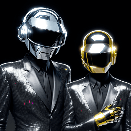 AI generated: daft punk in a heavy metal punk look 