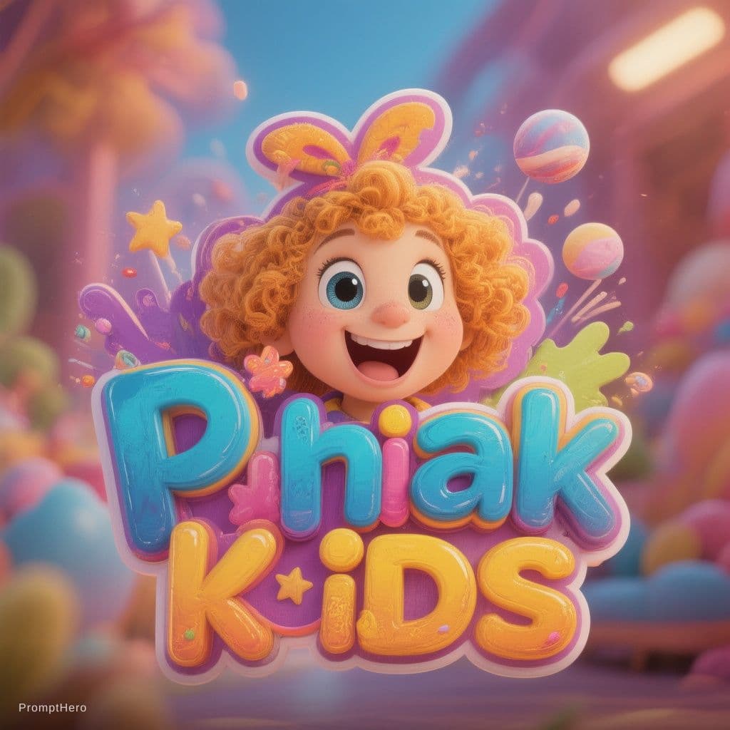 AI generated: Make nice and beautiful logo for a kids channel named think and play kids with beautiful background 