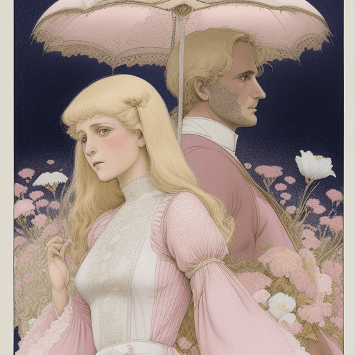 AI generated: Raphael Kirchner and Moebius and Sergio Toppi, fine detailed pointillism painting + low-angle view, ...