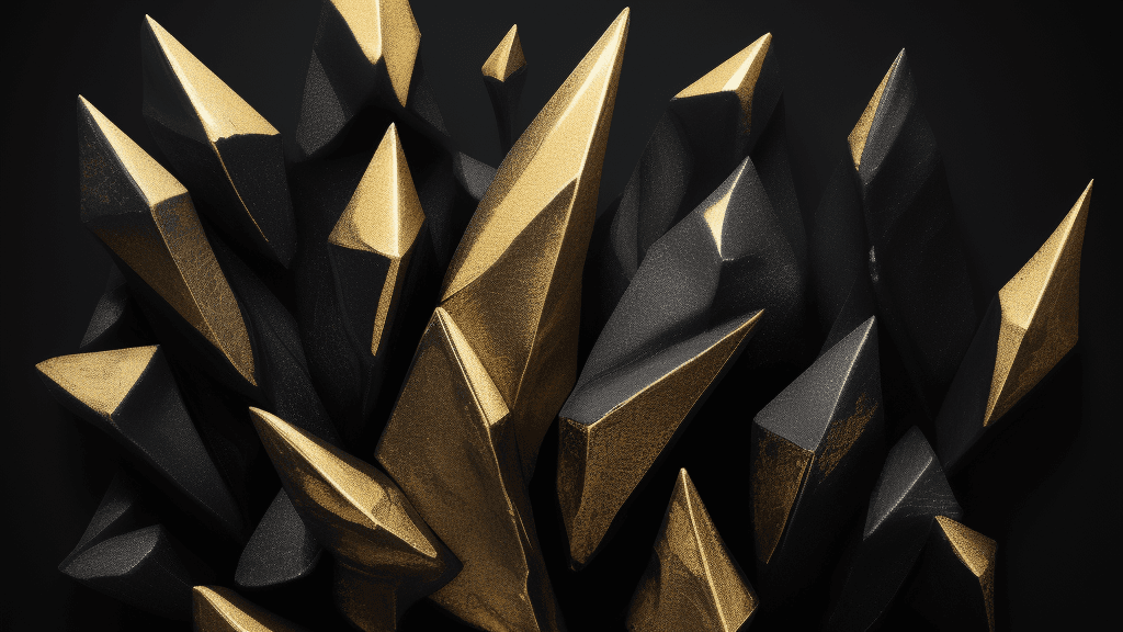 AI generated:  black and golden shard background
