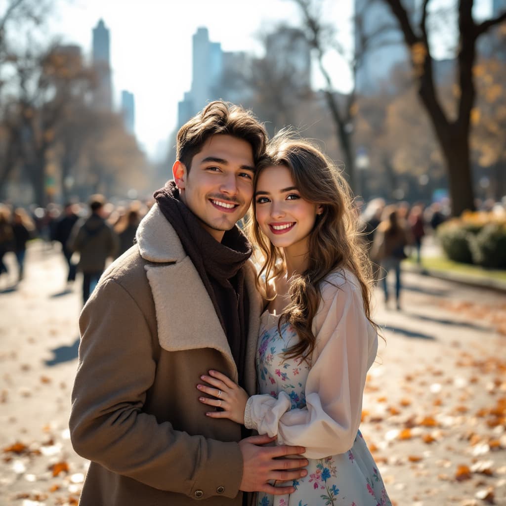 AI generated: photography, snap shot, distance range, cute girl and girl model, full-body, standing while holding ...