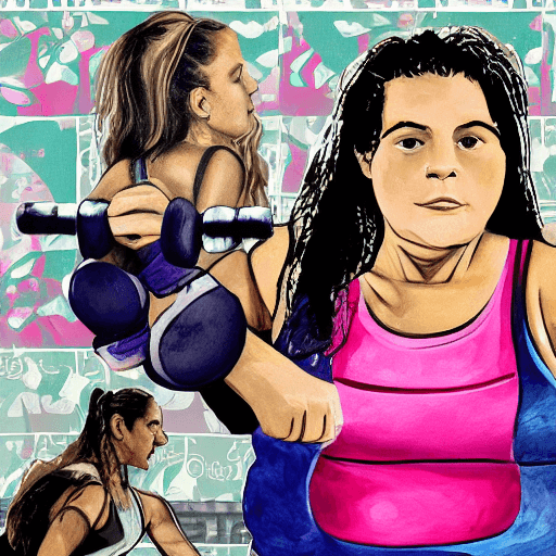 AI generated: mujer de dibujo de una sola línea en chándal haciendo ejercicios en el gimnasio. mujer haciendo sent...