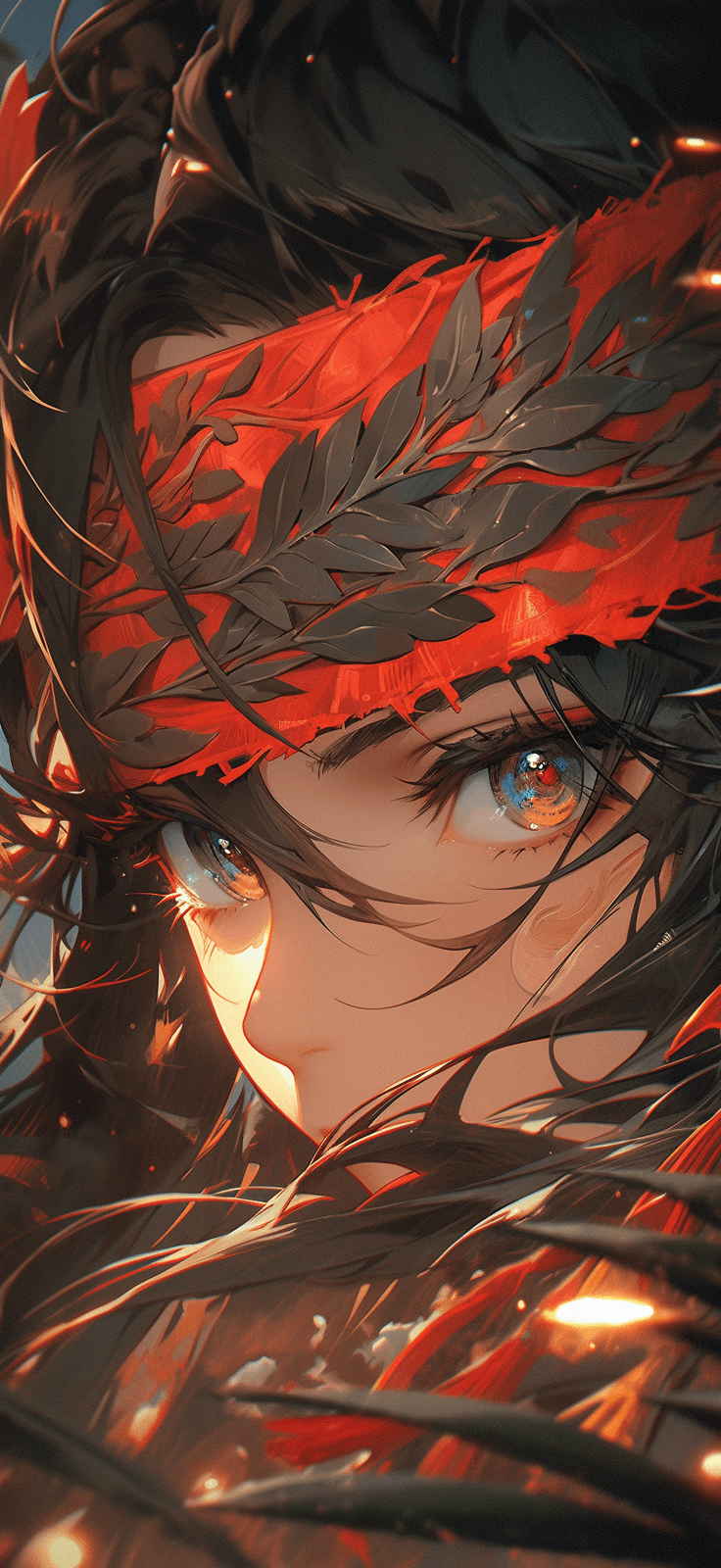 AI generated: an image with a character on an island, in the style of kawacy, dark bronze and red, luminous brushw...
