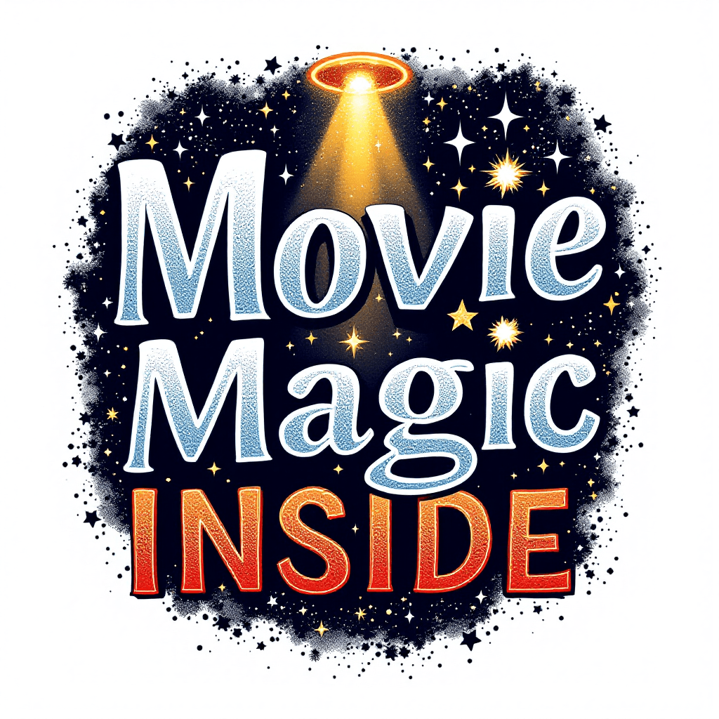 AI generated: Create a high-quality vector-style graphic with the phrase "Movie Magic Inside" as the central theme...