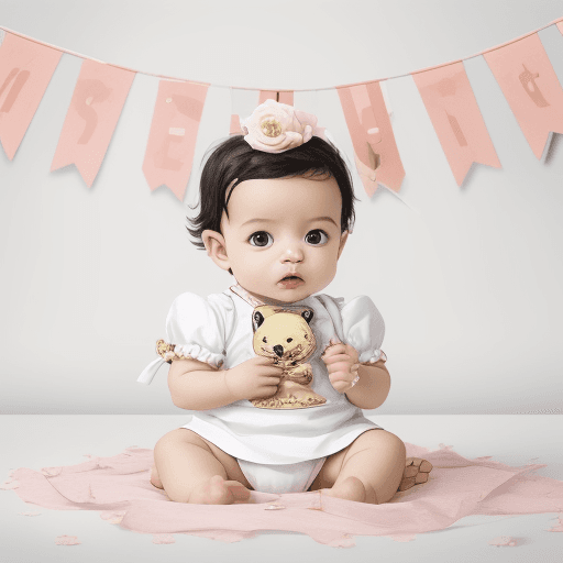 AI generated: fione month birthday banner for print out
