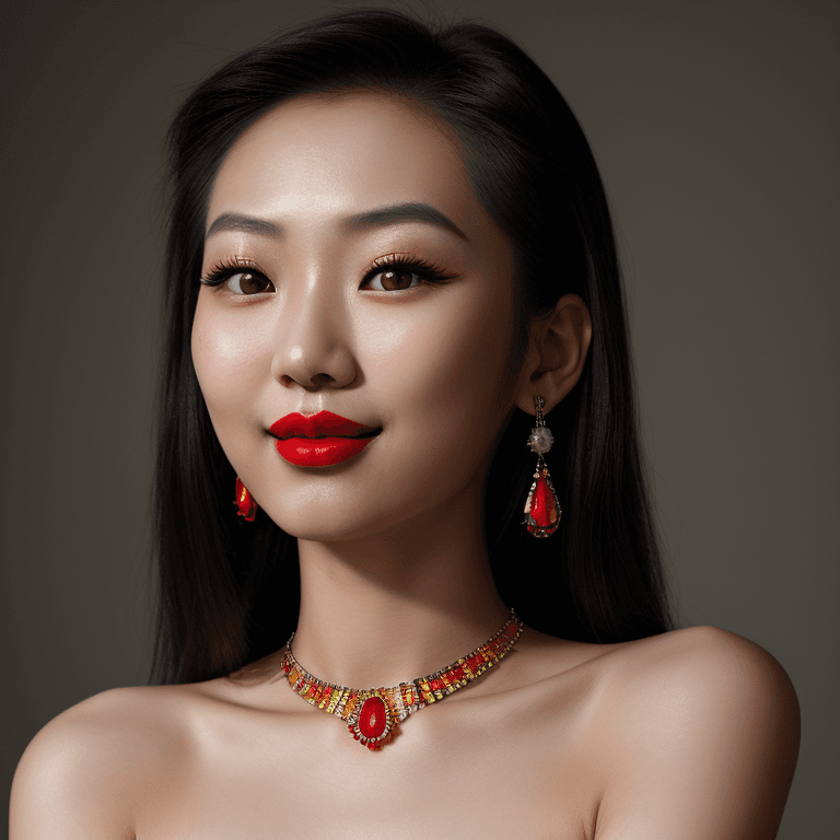 AI generated: hyper realistic headshot photo of a 20 year old stylish, asian woman,  elegant, long hair, slim, ski...