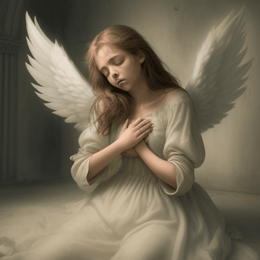 AI generated: The angel took me again and pressed me a second time until I could not bear it anymore, and then he ...