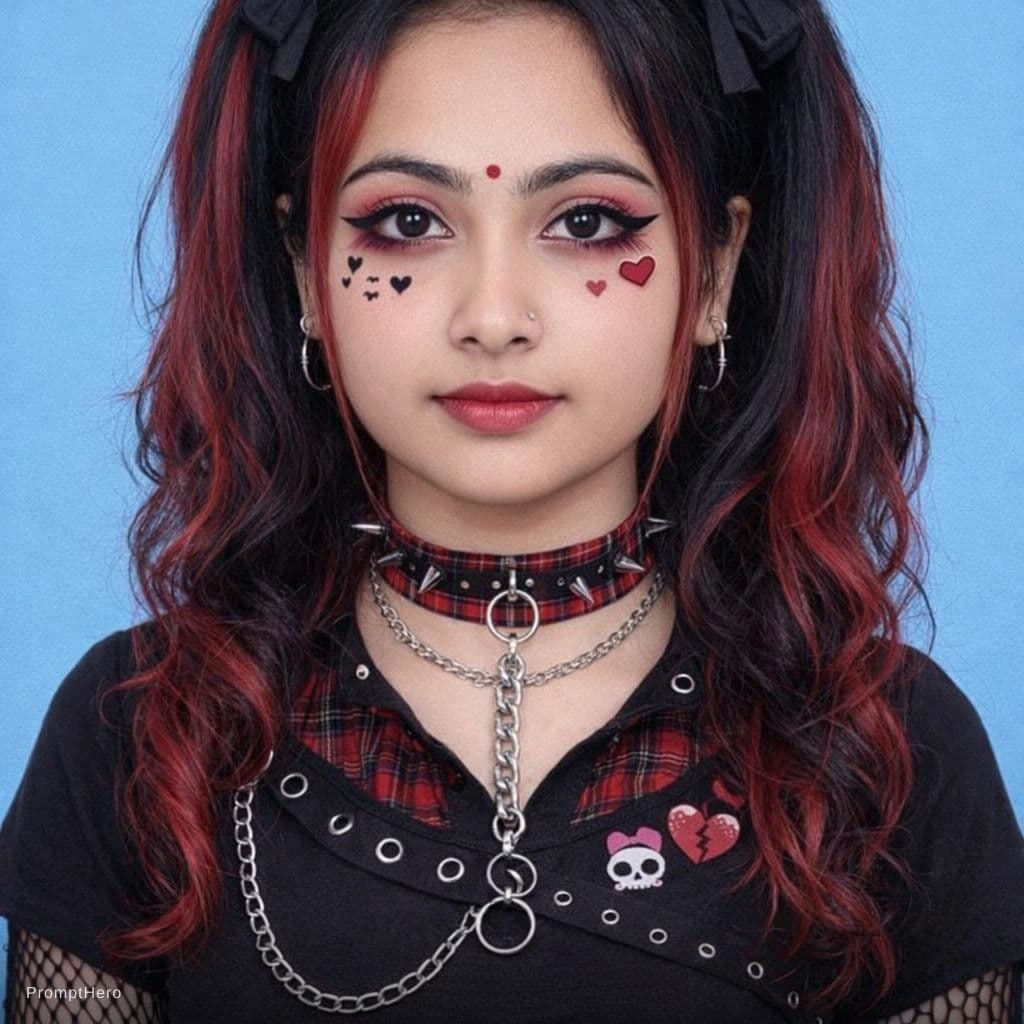 AI generated: girl in alt e girl costume