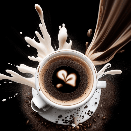 AI generated: High speed photography, splash of coffee