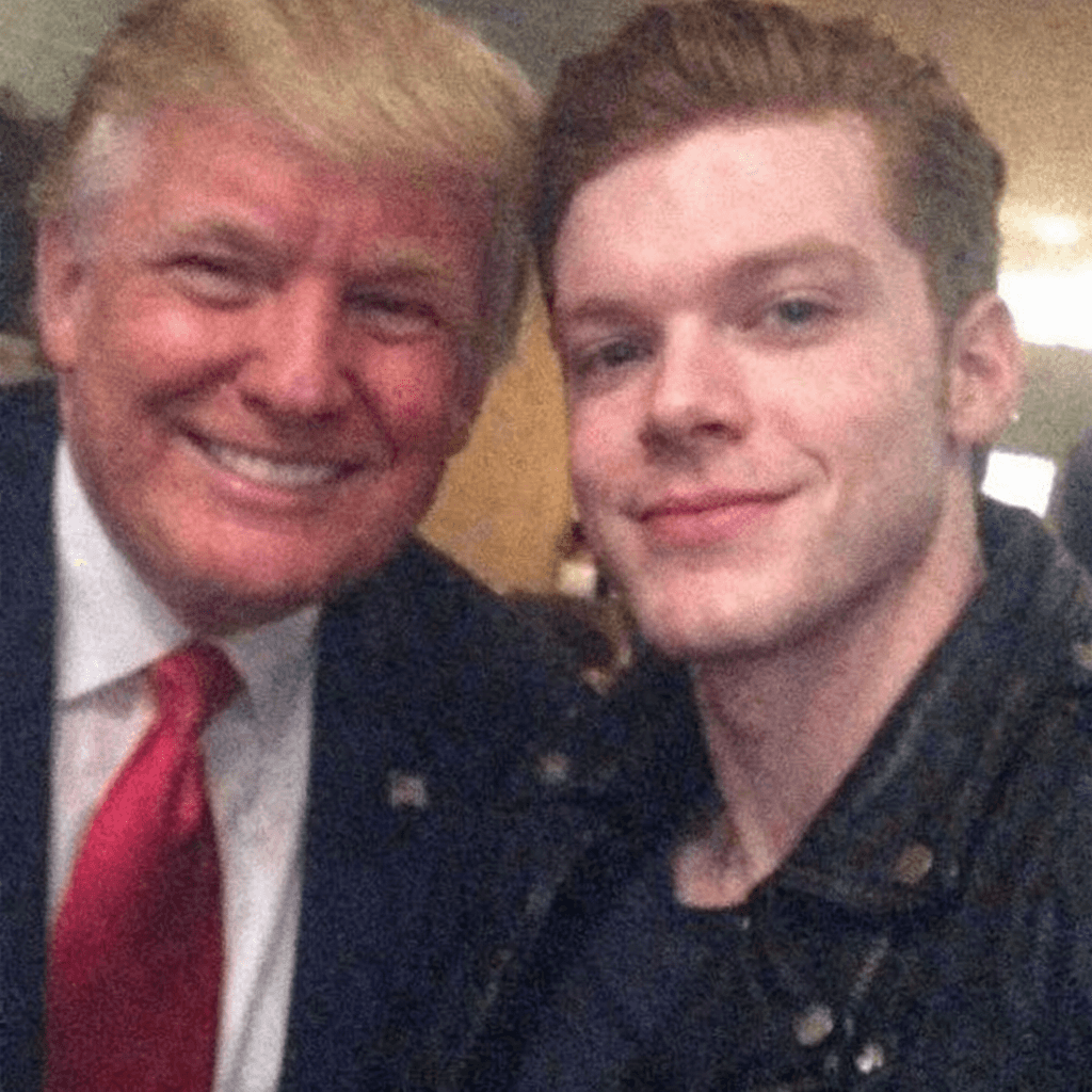 AI generated: Trump and Cameron monaghan, posing, handsome, selfie, low quality
