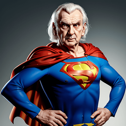 AI generated:  Miloš Zeman as supperhero