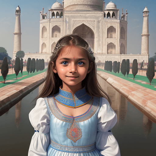 AI generated: High resolution photography, pretty white caucasean girl, around 10 years old, blue eyes,  wearing t...
