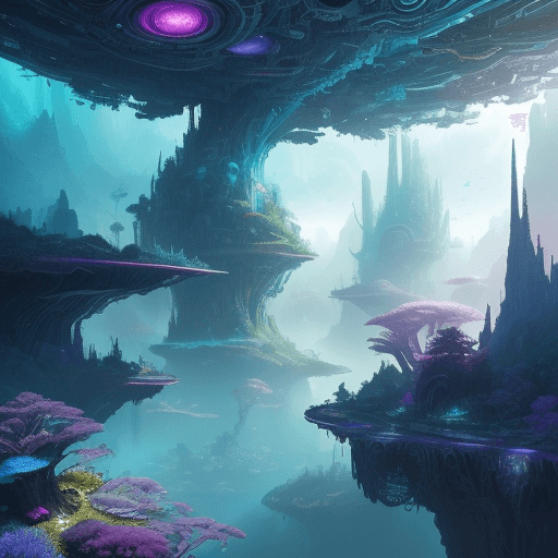 AI generated: Create an immersive and visually stunning background that transports the viewer to a vibrant and oth...