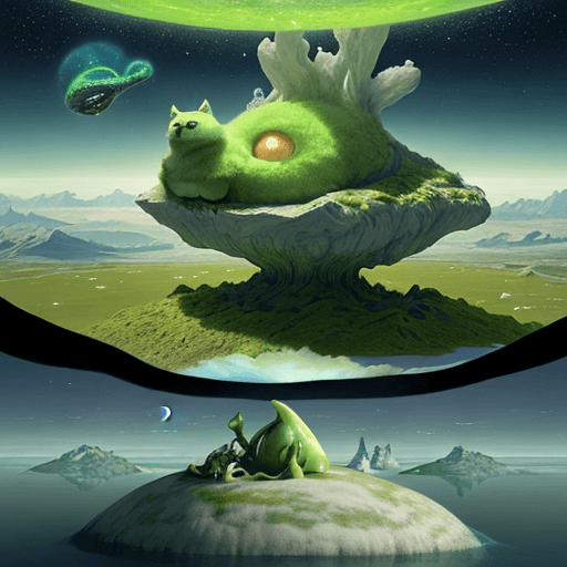 AI generated: 3d surreal landscape, immersive-inspired cosmos scape, planet scape, realistic mixture creature of a...