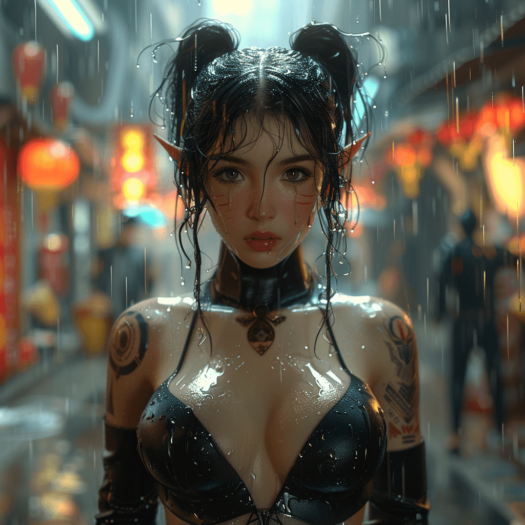 AI generated: Yakuza elf warrior