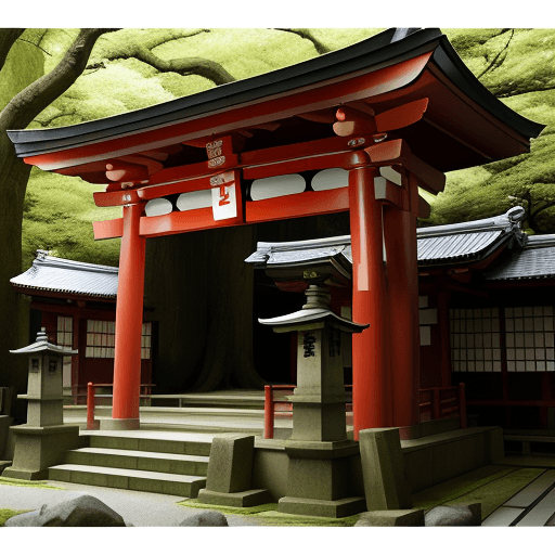 AI generated:  Japanese shrine, CutAway-500 --ar 2:3 --q 2 