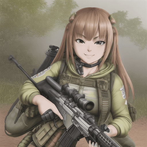 AI generated: A toad with a machine gun smiling, hyper-realistic 8K