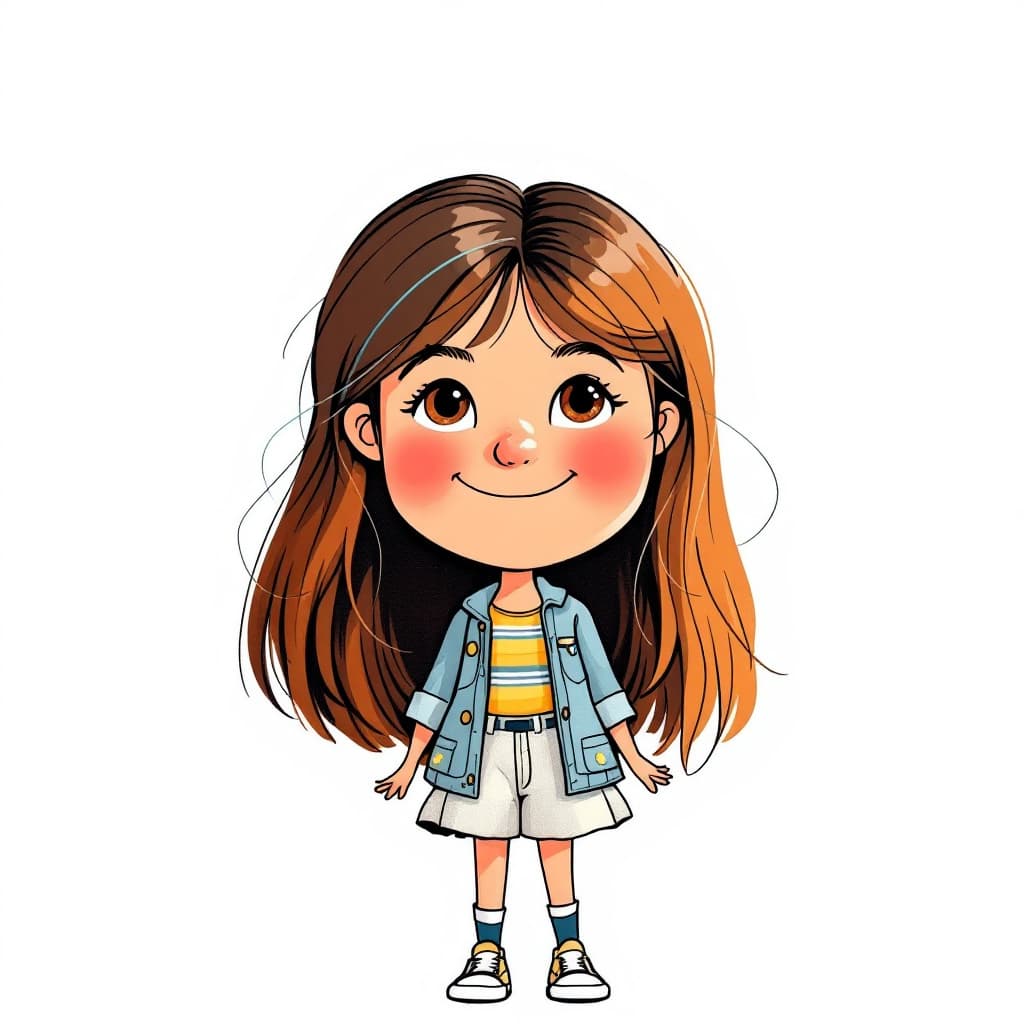 AI generated: Draw a 5 to 6-year-old girl’s face that would be universally liked by people around the world. She s...