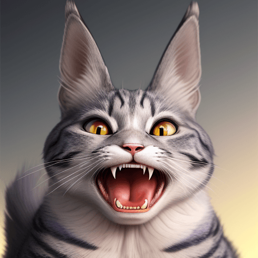 AI generated: a super cat rabbit face big fangs hyper realistic