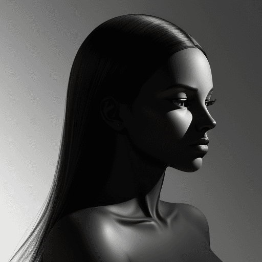 AI generated: a black and white photo of a woman with shadow., in the style of minimalist beauty, light bronze and...