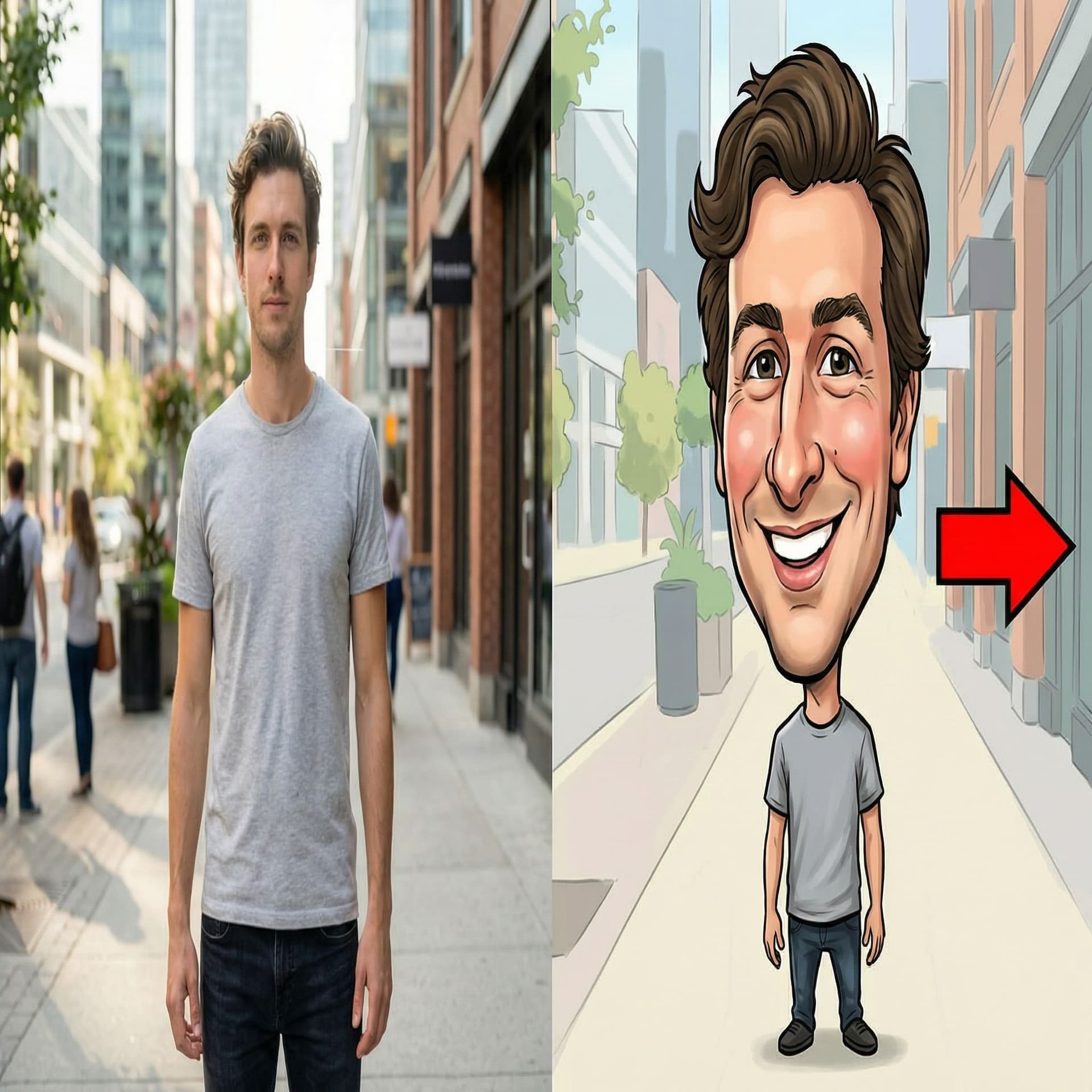 AI generated: Place a red arrow to the right side