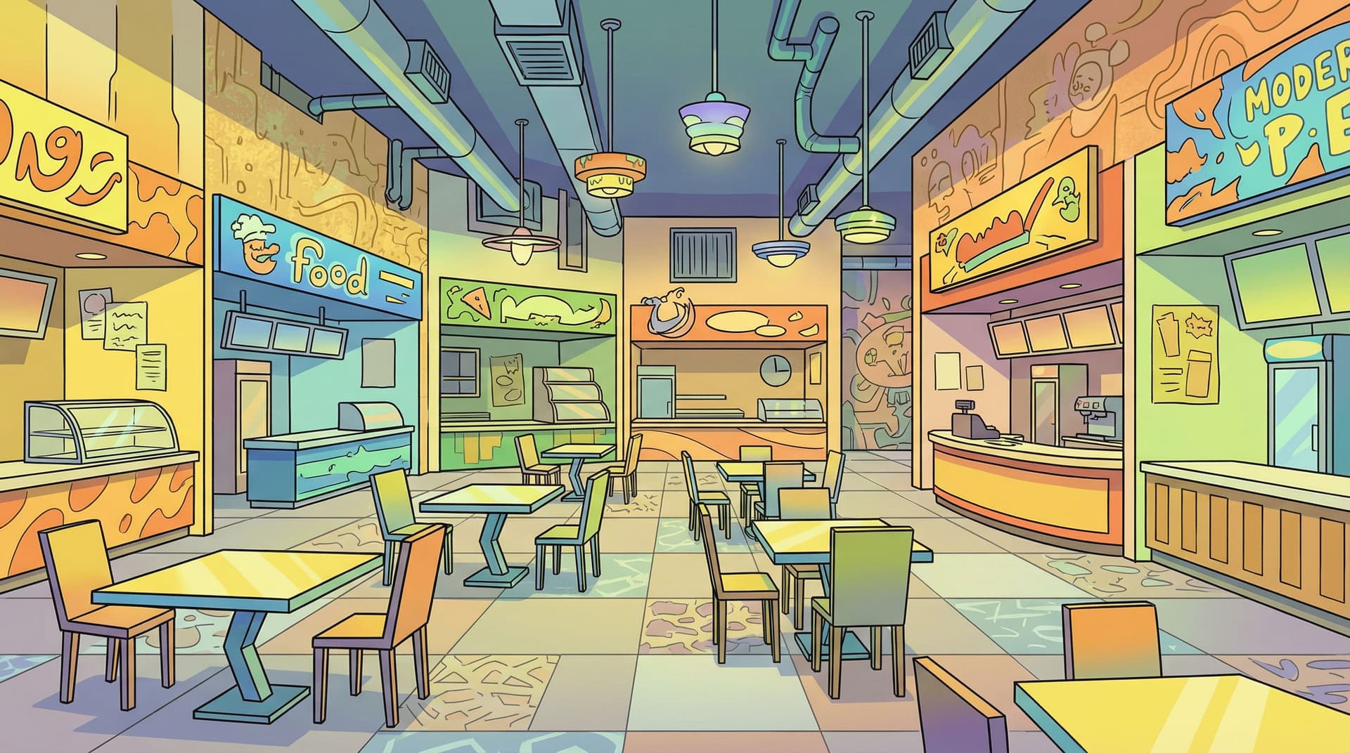 AI generated: In the exact style of the uploaded reference, featuring the same color scheme and clean bold lines, ...