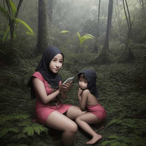 AI generated: fotografi,hd,pria tampan indonesia,duduk lesehan di sebuah gubug di hutan bersebelahan dengan seoran...