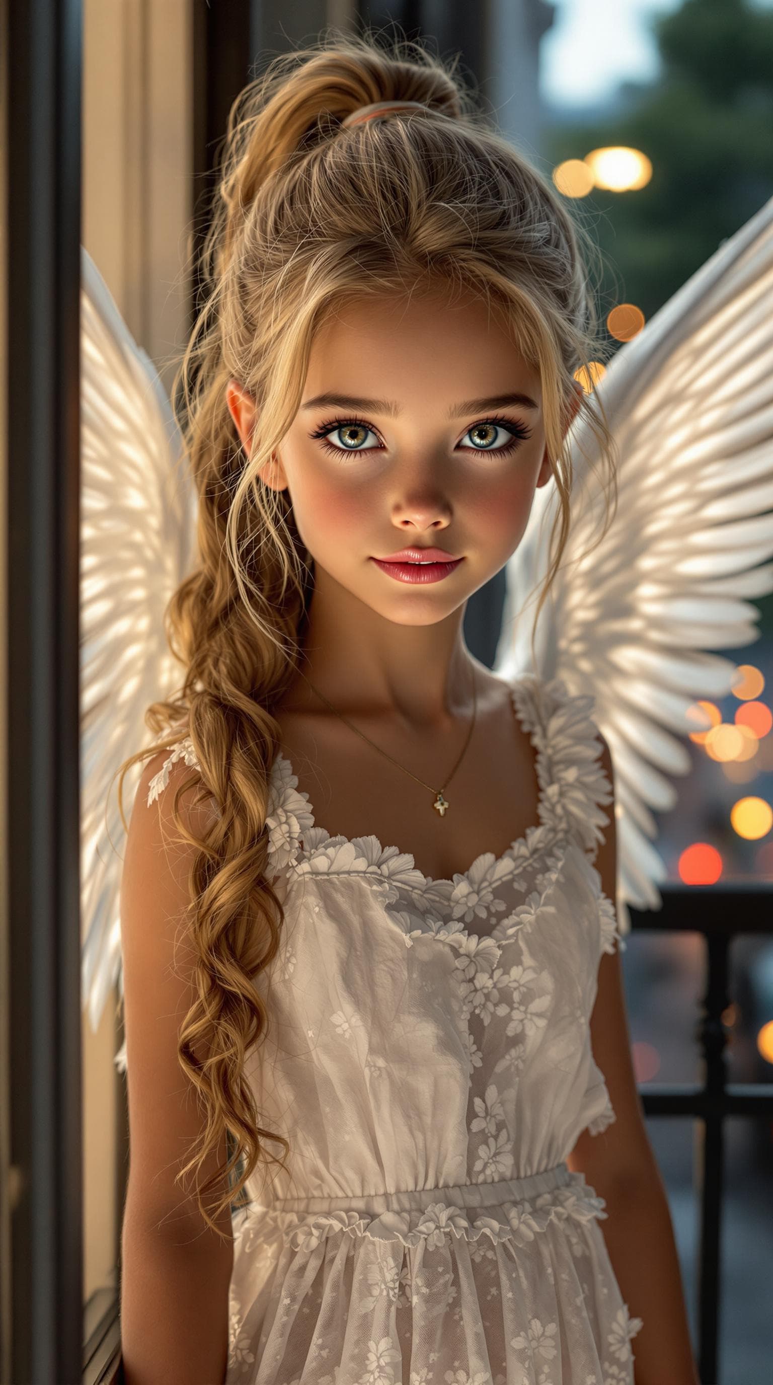AI generated: a professional photo of a exceptionally beautiful girl in the world  ((Angelica))  (age 7), (seven y...