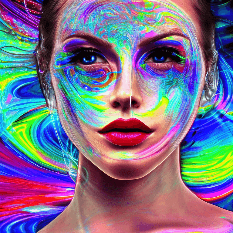 AI generated: lucinda lafleur | holographic photography shoots, in the style of tanya shatseva, daz3d, street pop,...