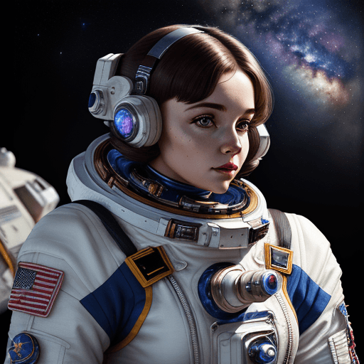 AI generated: woman in a space suit| character portrait| space art| retro-futuristic armor| high detailed official...