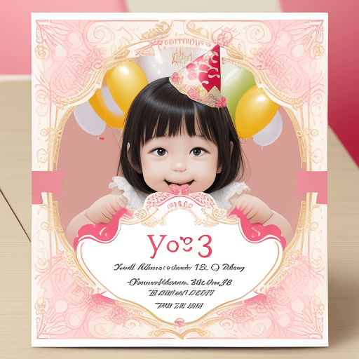 AI generated: Singel page Birthday invitation Card design