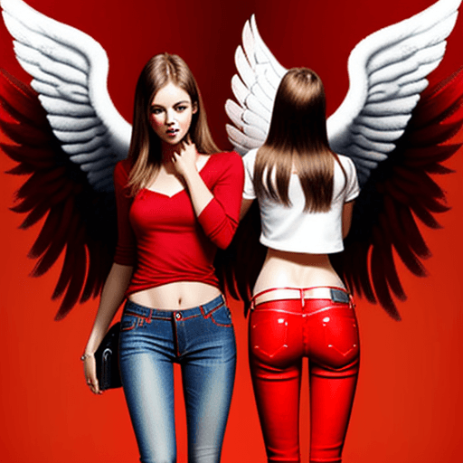 AI generated: angels wearing red jeans