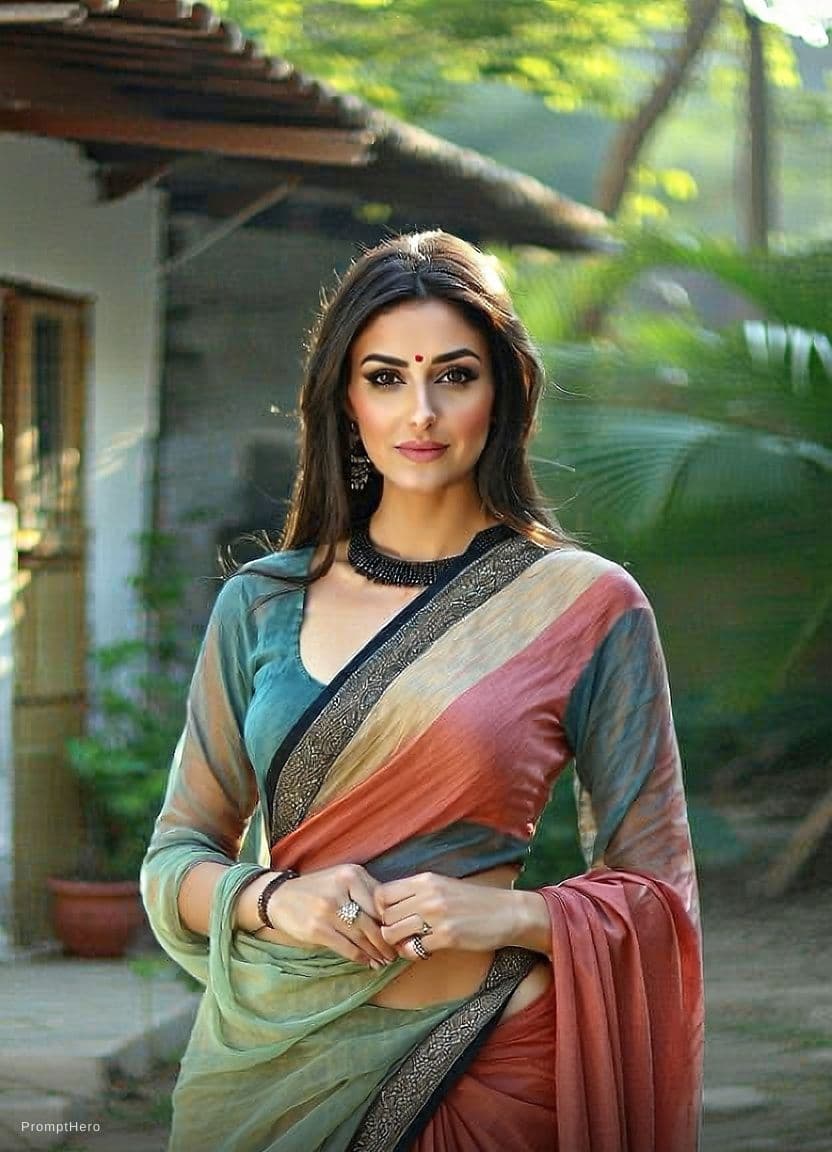 AI generated: Transform this image into sexy body with sari dress
