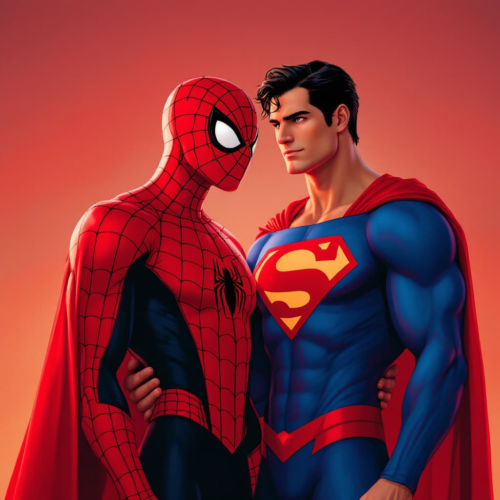 AI generated: Spiderman & superman together 