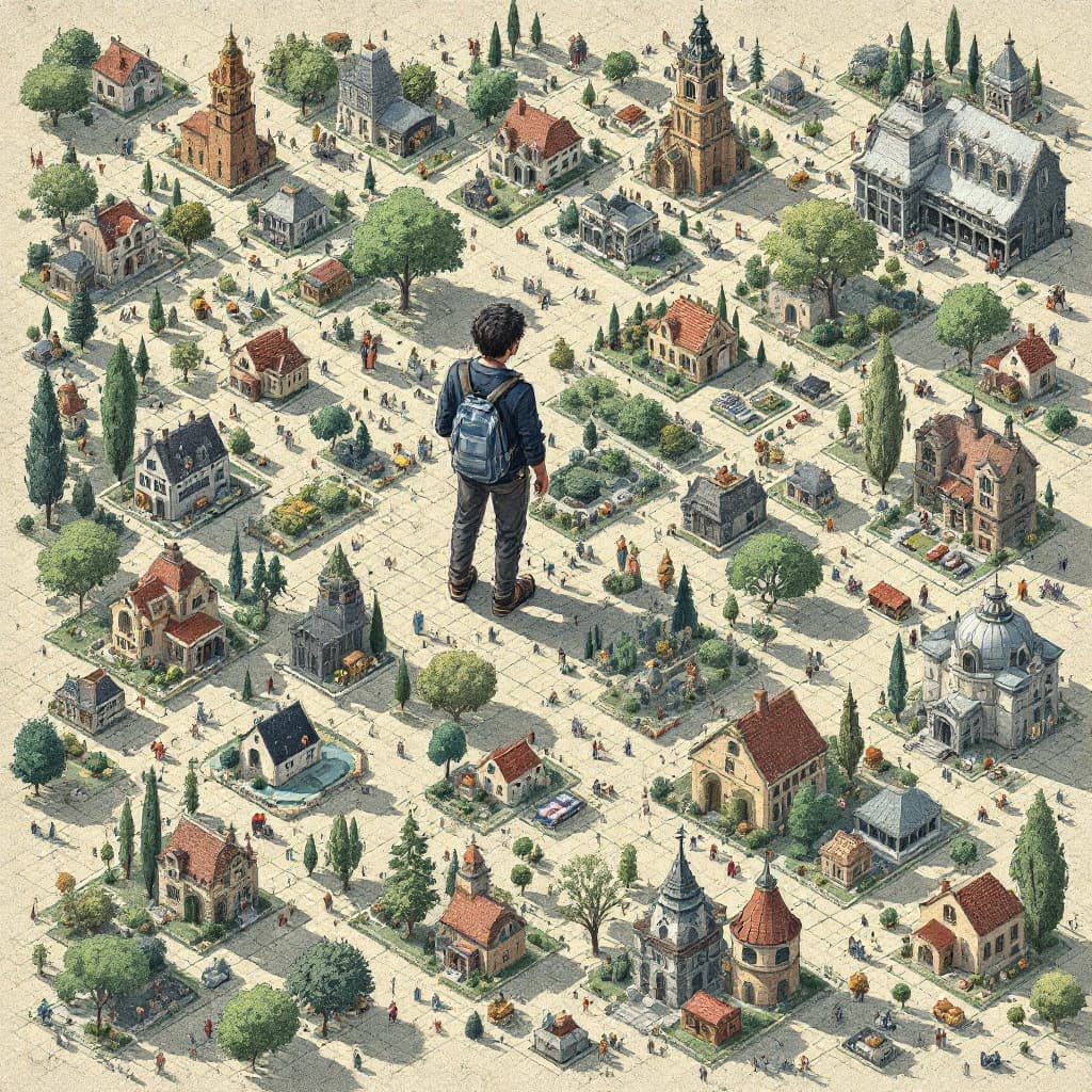 AI generated: create him on 20 different places.