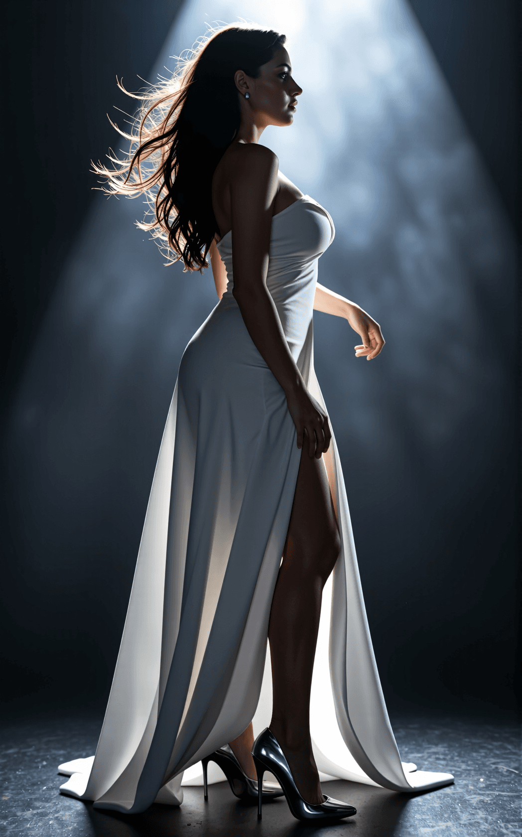 AI generated: A cinematic, hyper-detailed documentary-style photograph blending sensual fashion with fairy-tale fa...