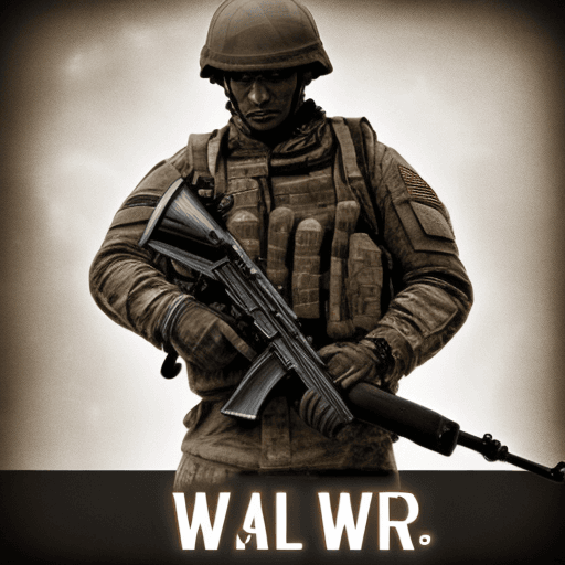 AI generated: soldier in war, with big weapon