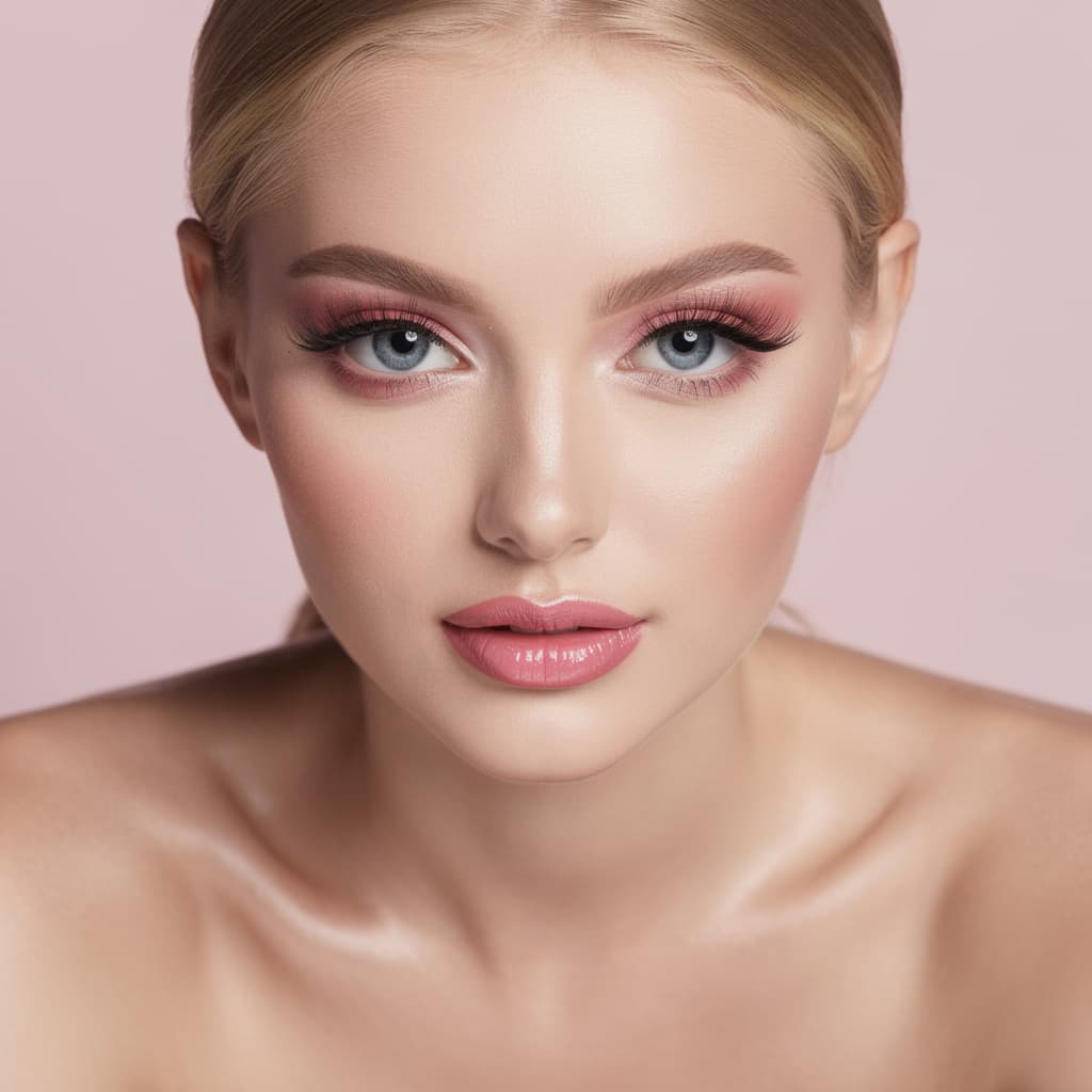 AI generated: Ultra-high resolution, high-detail photo, cute, face close up, 20 year old 
woman, heavy makeup, pin...