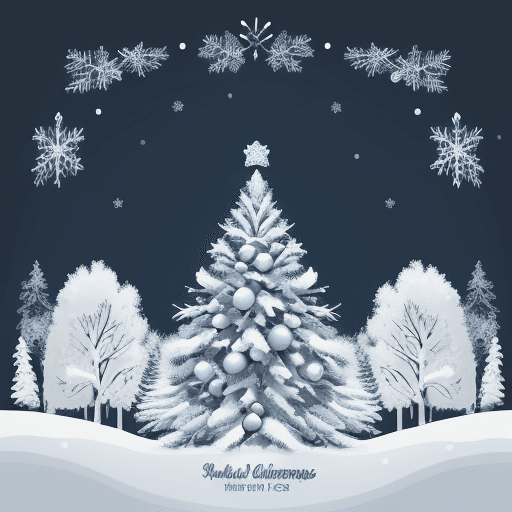AI generated: Stylish Christmas card with snow-covered spruce trees on a blue background vector illustration desig...