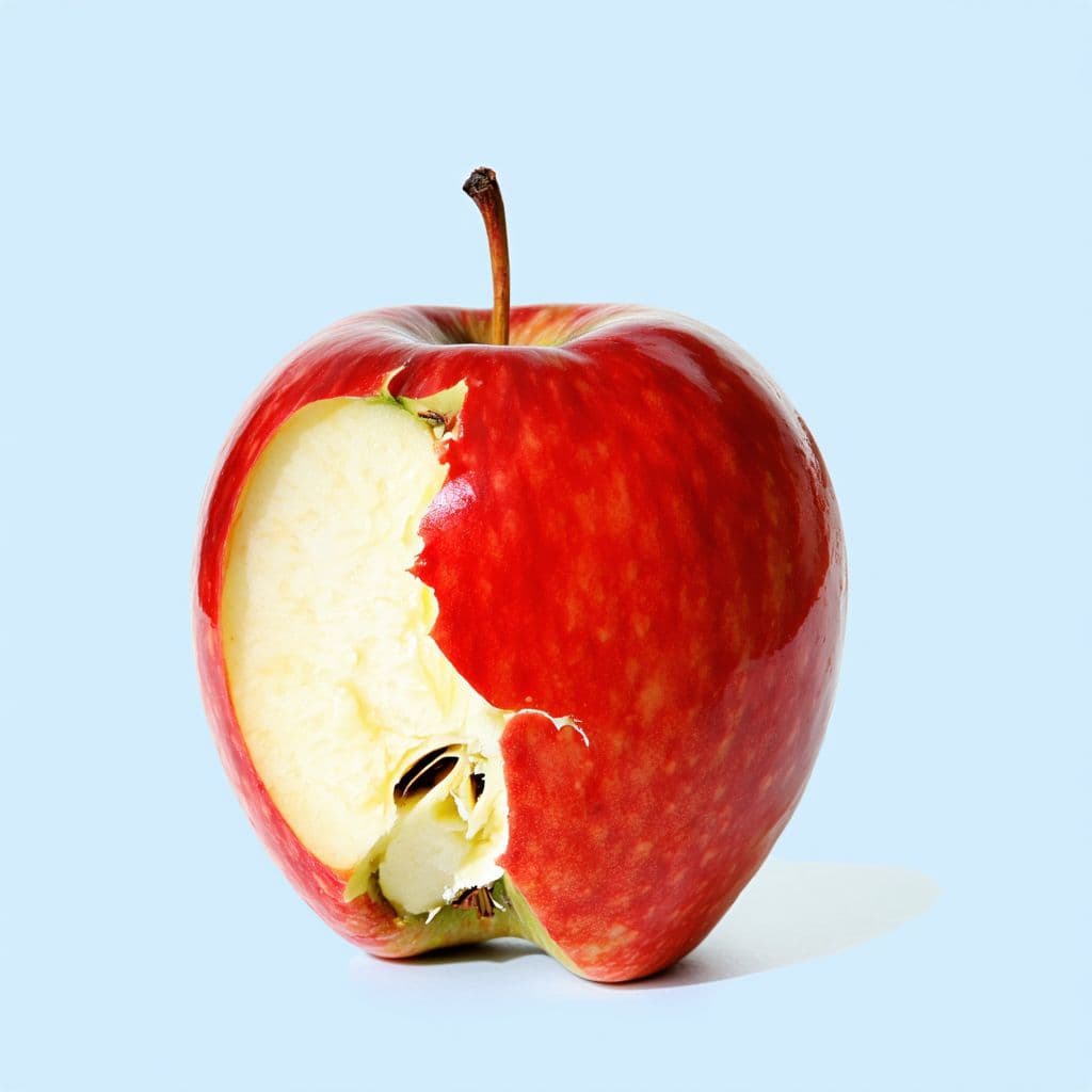 AI generated: a picture of a bitten apple