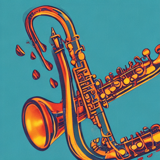 AI generated: 80s music artwork featuring a saxophone
